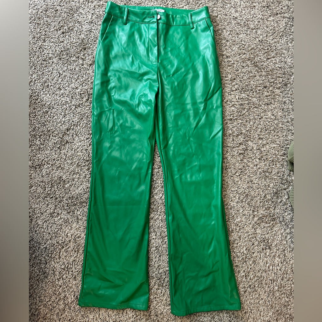 Green Leather Pants
